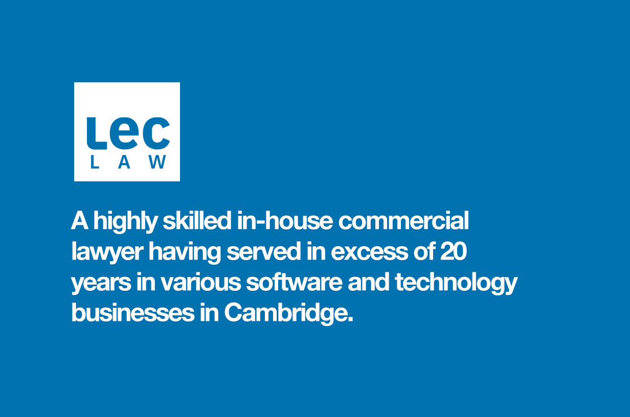 A highly skilled in-house commercial lawyer having served in excess of 20 years in various software and technology businesses in Cambridge.